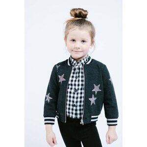Star Rhinestone Kids Bomber Jacket